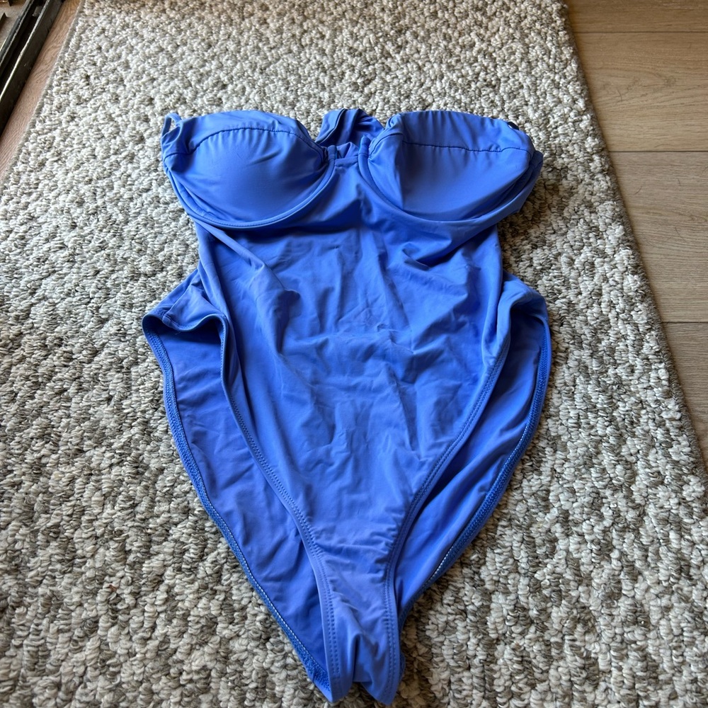 Blue Strapless Swimsuit